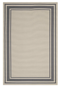 lot 83 image: MODWAY Rim Solid Border Borderline 8 ft. x 10 ft. Indoor and Outdoor Area Rug in Gray and Beige