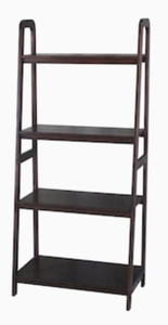 lot 93 image: ALLEN  ROTH Java Wood 4-Shelf Ladder Bookcase