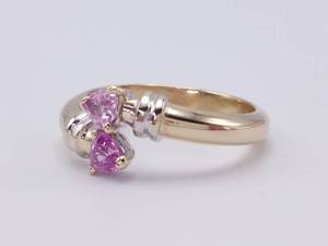 lot 15 image: Gorgeous Pink Sapphire Designer Styled Estate Ring in 14k Yellow Gold $1999