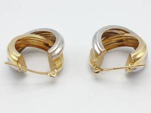 lot 13 image: Crossover 14k Two-Tone Estate Earrings $750 Retail