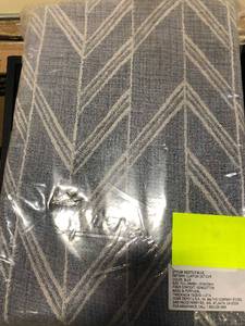 Clayton Blue Geometric Cotton Reversible Full Size Duvet Cover, 50537D-F-BLUE, NEW