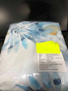 Oahu Floral Multicolored Cotton Percale Queen Duvet Cover, 50527D-Q-BLUEWHITE, NEW