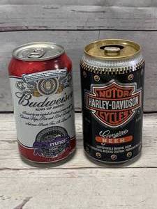 lot 46 image: Harley Davidson & Budweiser Beer Can Empty