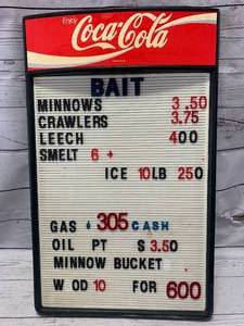 lot 56 image: Vintage Coca Cola Letter Board 16 x 26