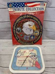 lot 59 image: Heros Pride Military Patch & Clock