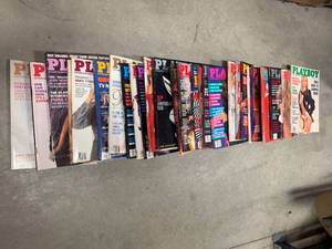 lot 65 image: Lot of 27 Vintage Playboy Magazines from 1980s 90s