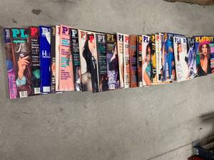 lot 66 image: Lot of 27 Vintage Playboy Magazines from 1980s 90s