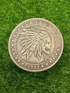 lot 97 image: 1921 Sioux Skull Morgan Hobo Dollar