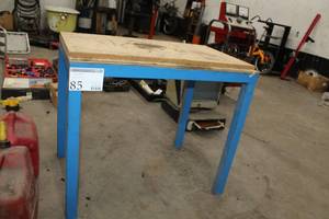 lot 85 image: Metal Shop Work Table with Wood Top