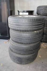 lot 131 image: Lot of (4) VW 15 5-Lug Wheels and Yokahama P19565R15 89T Tires