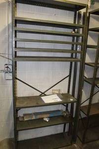 lot 104 image: Lot of (2) Metal Storage Rack with Metal Shelves 7-shelf, 9-shelf