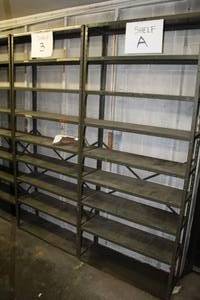 lot 107 image: Lot of (2) Metal Storage Rack with Metal Shelves 9-shelf