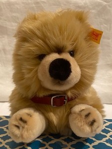 lot 135 image: Steiff Pomeranian Pup and a Small Teddy Bear
