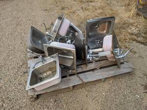 lot 504 image: Lot of 8 Stainless Steel Commercial Sinks