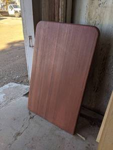 lot 592 image: Mahogany Colored Butcher Block Tabletop