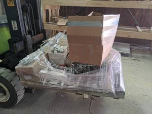 lot 626 image: Pallet of Peg Hook Accessories, Hangers, Freestanding Wire Fronts, Literature Holders, and More