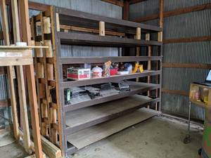 lot 633 image: Rolling Wood Shelf