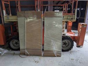 lot 660 image: (3) Pegboards with Metal Stand-Off Racks