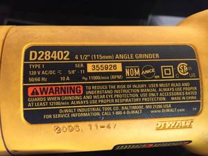lot 56 image: DeWalt Angle Grinder