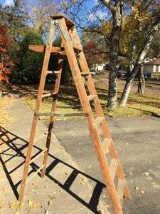 lot 74 image: 7 Foot Wooden Stepladder