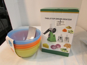 lot 53 image: Drum Grater and Bowl Set