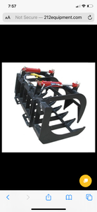 Brand New Universal Mount Bobcat Skid Loader Skid Steer 72 HD Dual Ram Root Grapple Bucket