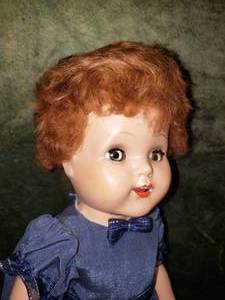 lot 144 image: 17 HP Doll wCaracul Hair, Open Mouth