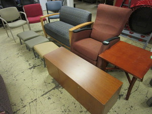 ASSRTD. FURNITURE, INCLUDING RECLINER, LOVE SEAT, ACCENT TABLE, OFFICE CHAIRS, FOOT STOOLS, MORE