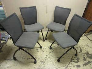 HAWORTH OFFICE CHAIRS, FOLDING, ON CASTERS
