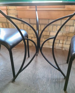 lot 88 image: Glass Topped Table and Chair Set