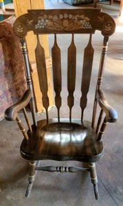 lot 92 image: Painted Wood Rocking Chair