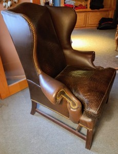 lot 42 image: Leather Alligator Print Armchair