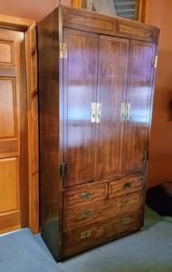 lot 45 image: Tall Wood Storage ArmoireCabinet
