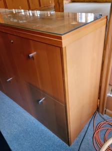 lot 44 image: Wood Office Storage CabinetConsole