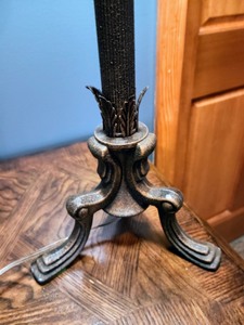 lot 49 image: Decorative Table Lamp with Animal Print Shade