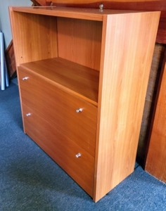 lot 61 image: Wood Office Storage ShelfCabinet