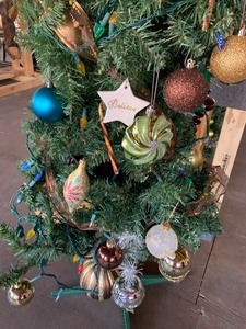 lot 250 image: Six Foot Decorated  Lighted Christmas Tree