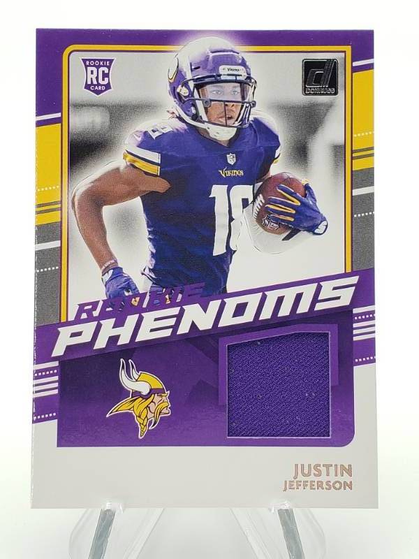 Justin Jefferson 2020 Panini Donruss Rookie Phenoms Jersey Autograph Card  #RP-JJ PSA/DNA 10