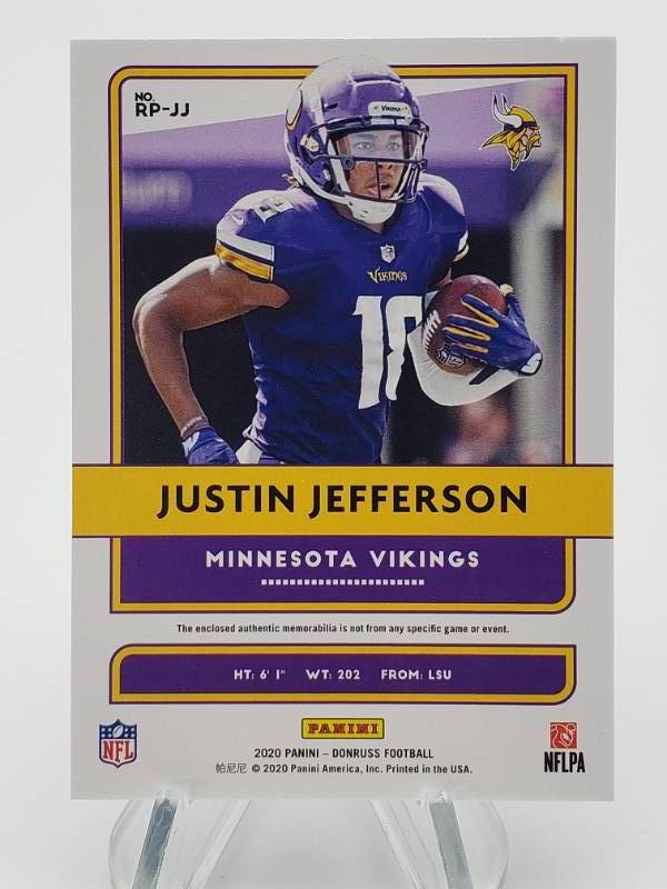 Justin Jefferson 2020 Panini Donruss Rookie Phenoms Jersey Autograph Card  #RP-JJ PSA/DNA 10