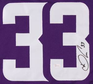 lot 1 image: Dalvin Cook Autographed Minnesota Vikings Purple Jersey (JSA Hologram)