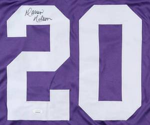 lot 25 image: Darrin Nelson Signed Vikings Purple Jersey (JSA COA)
