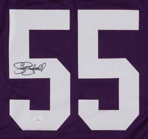 lot 26 image: Scott Studwell Signed  Vikings Purple Jersey (JSA COA)