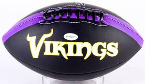 lot 32 image: Mike Hughes Signed Vikings Logo Football (TSE COA)