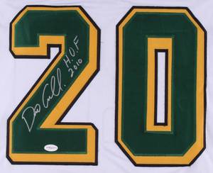 lot 37 image: Dino Ciccarelli Signed Minnesota North Stars Jersey Inscribed H.O.F 2010 (TSE COA)