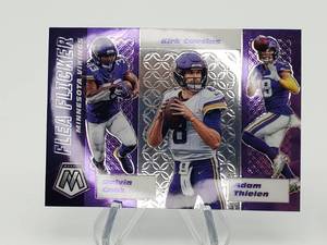 lot 0E image: 2020 Mosiac Vikings Cards Green Prizm Mosiac Kyle Rudolph, Flea Flicker Trio, Dalvin Cook, Cousins