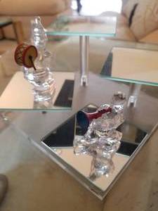 lot 229 image: Pair of Petite Crystal Musician Figures by Waterford