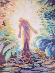 lot 18 image: Inspiring Jewish Signed Fine Art Serigraph by Ari Gradus- Spirit-Creation