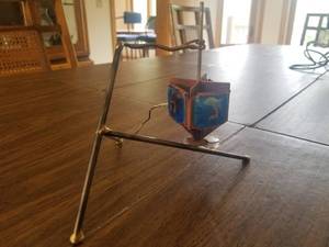 lot 260 image: Marvelous Mixed Media Spinning Dreidel Sculpture