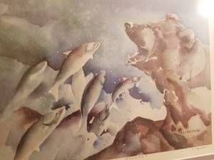 lot 287 image: Exciting Signed Watercolor Print by Kathleen Lynch- Galloping Gourmet