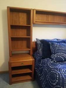 lot 84 image: Fantastic Double Bed Frame with Convenient Shelf Storage